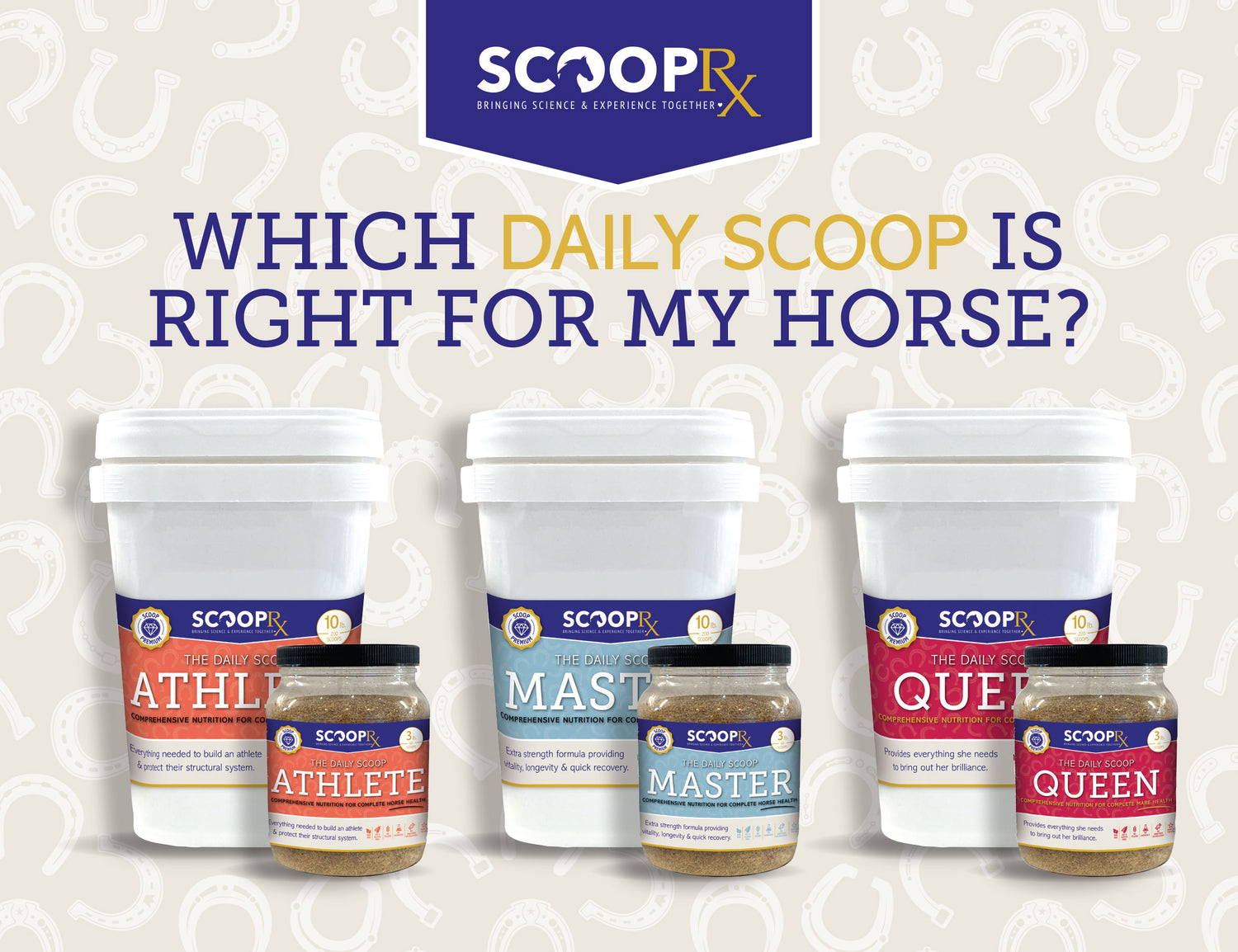 graphic with product photos of the full line of Daily Scoops